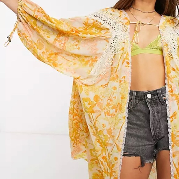 Free People Lost in Love Kimono Honey Combo - Picture 3 of 9